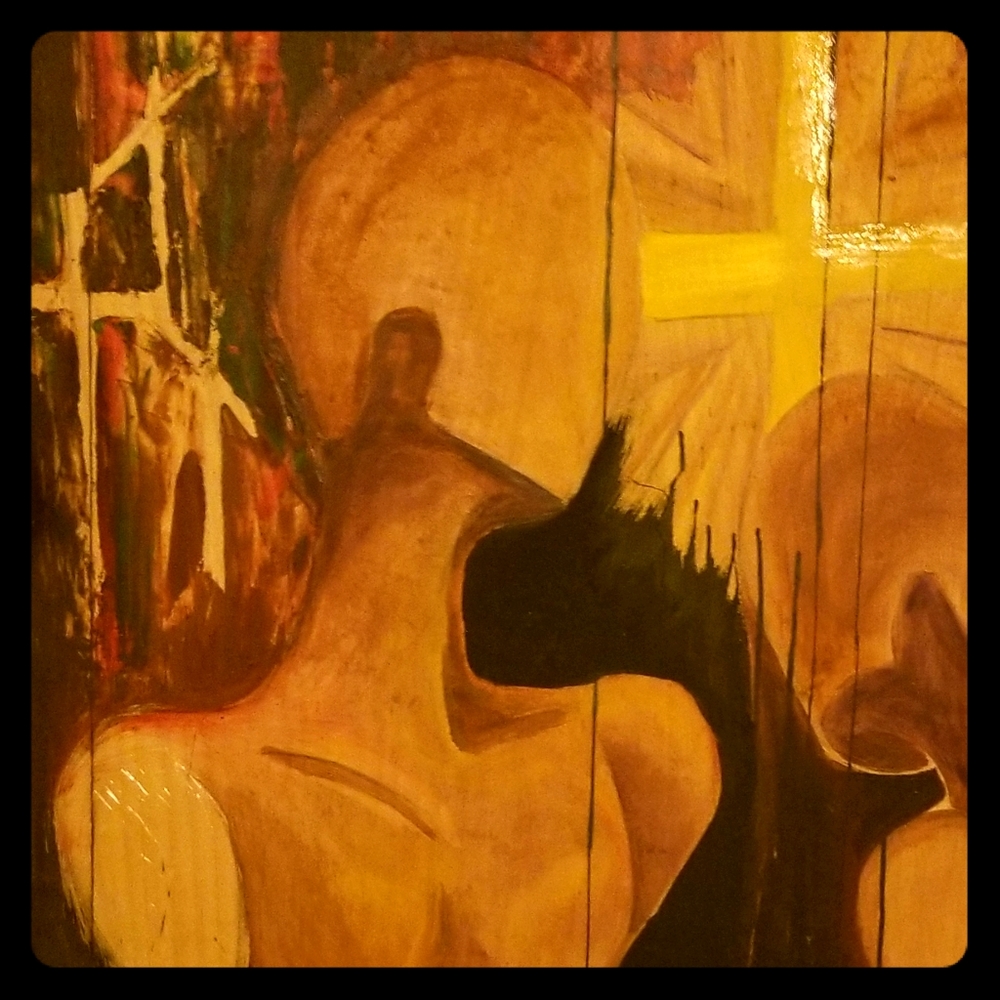 Acrylic painting framed